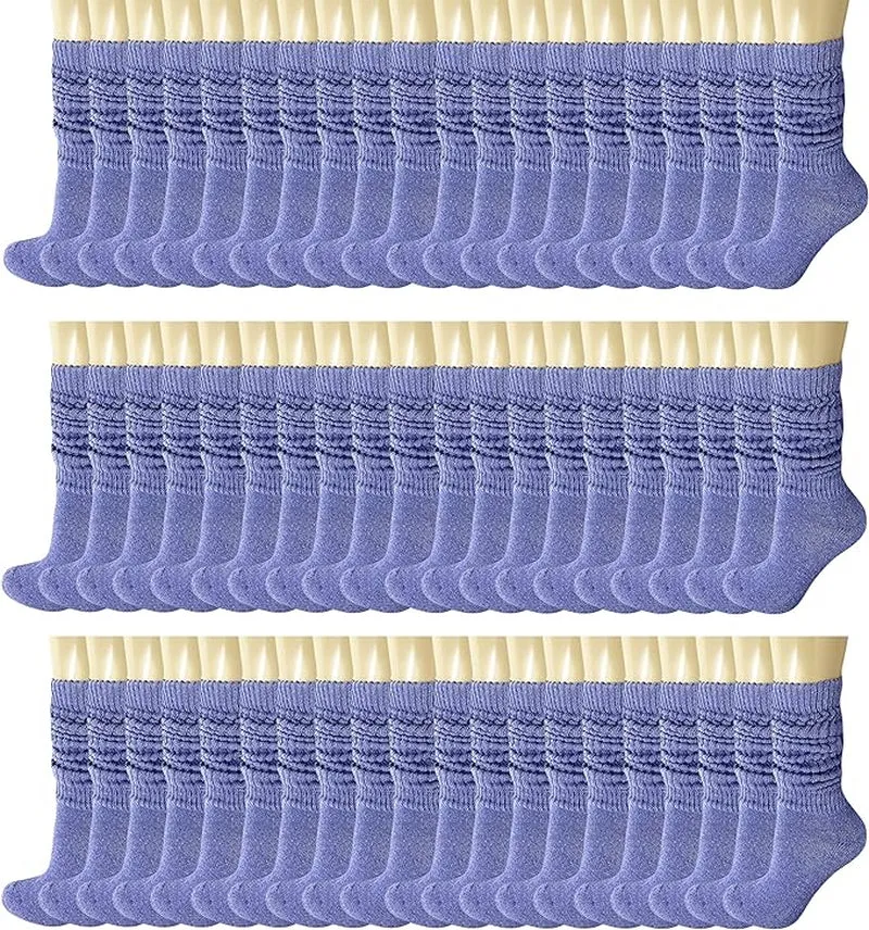 120 Pairs Extra-Long Heavy Slouch Socks – Women'S Shoe Size 5-10, Cotton Blend, Retro 80S Style