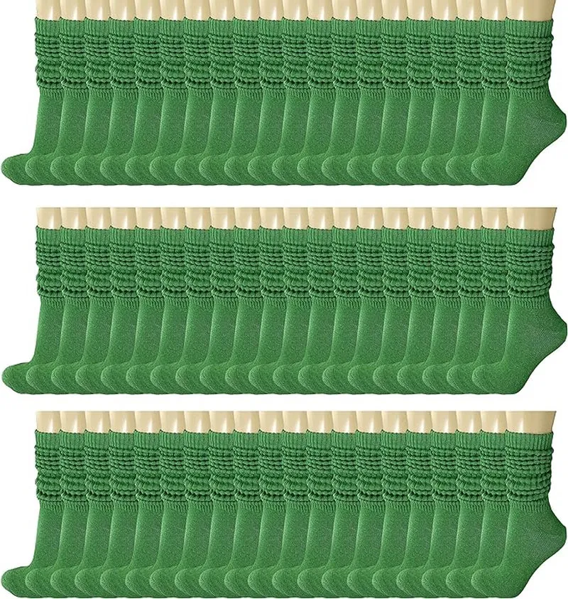 120 Pairs Extra-Long Heavy Slouch Socks – Women'S Shoe Size 5-10, Cotton Blend, Retro 80S Style
