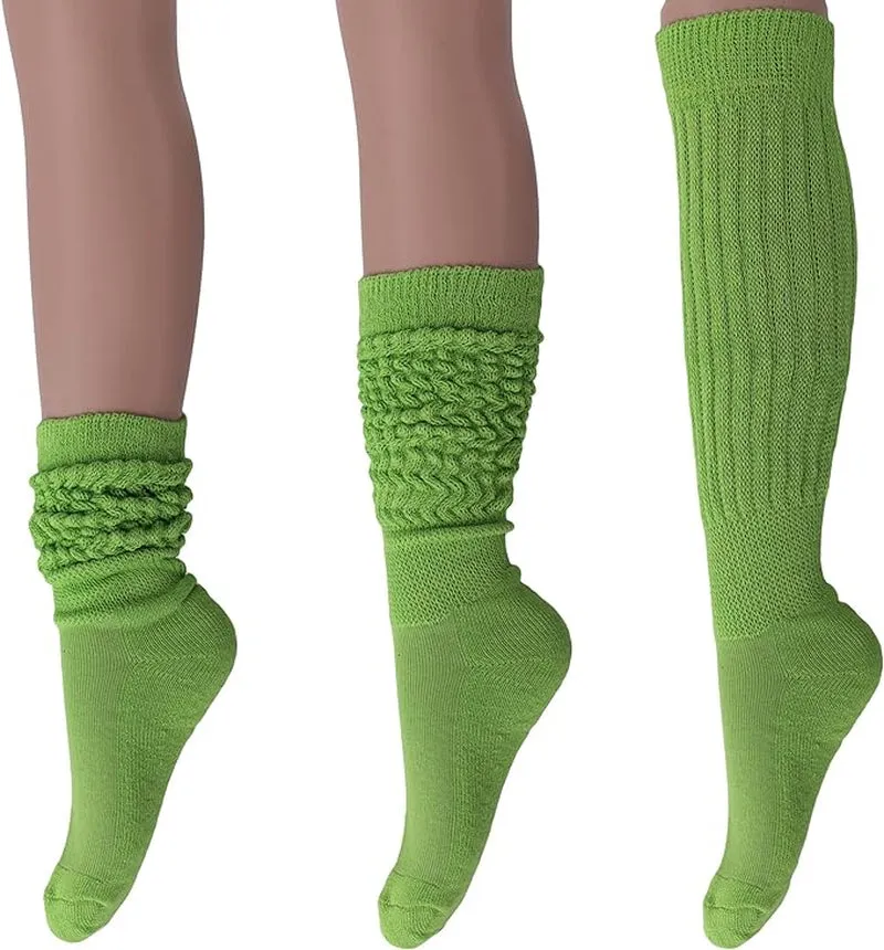 120 Pairs Extra-Long Heavy Slouch Socks – Women'S Shoe Size 5-10, Cotton Blend, Retro 80S Style