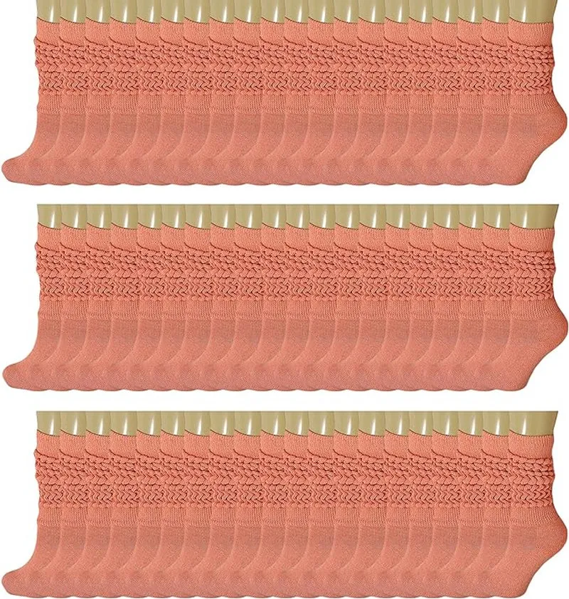 120 Pairs Extra-Long Heavy Slouch Socks – Women'S Shoe Size 5-10, Cotton Blend, Retro 80S Style