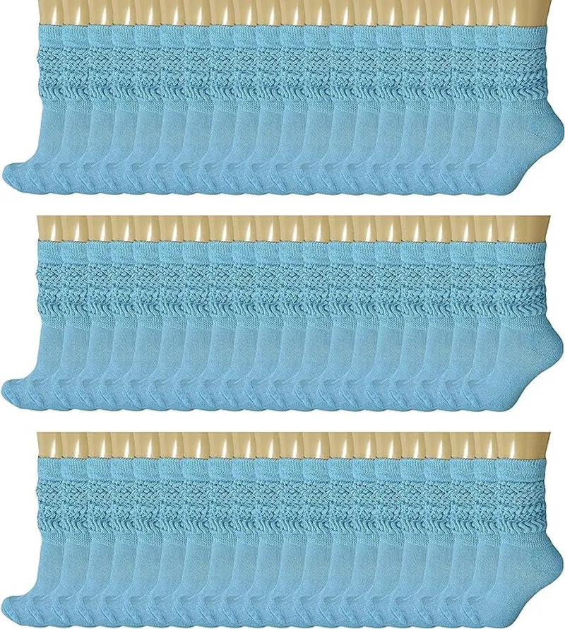 120 Pairs Extra-Long Heavy Slouch Socks – Women'S Shoe Size 5-10, Cotton Blend, Retro 80S Style