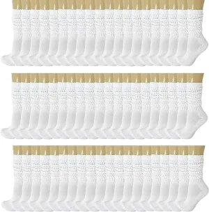 120 Pairs Extra-Long Heavy Slouch Socks – Women'S Shoe Size 5-10, Cotton Blend, Retro 80S Style