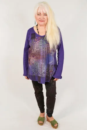 1231 Thermal A-Line Top- Purple- Mystical Mandala