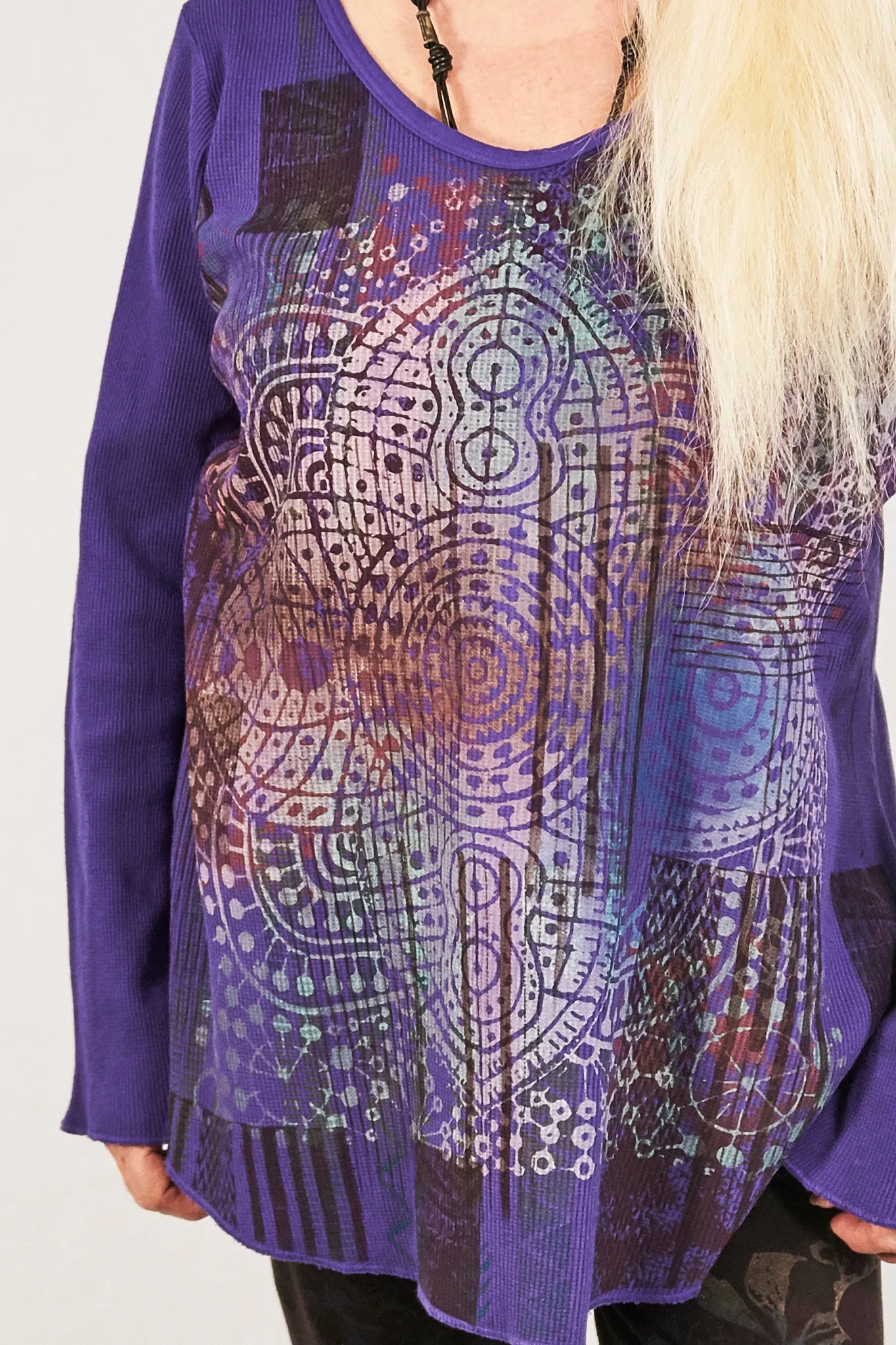 1231 Thermal A-Line Top- Purple- Mystical Mandala