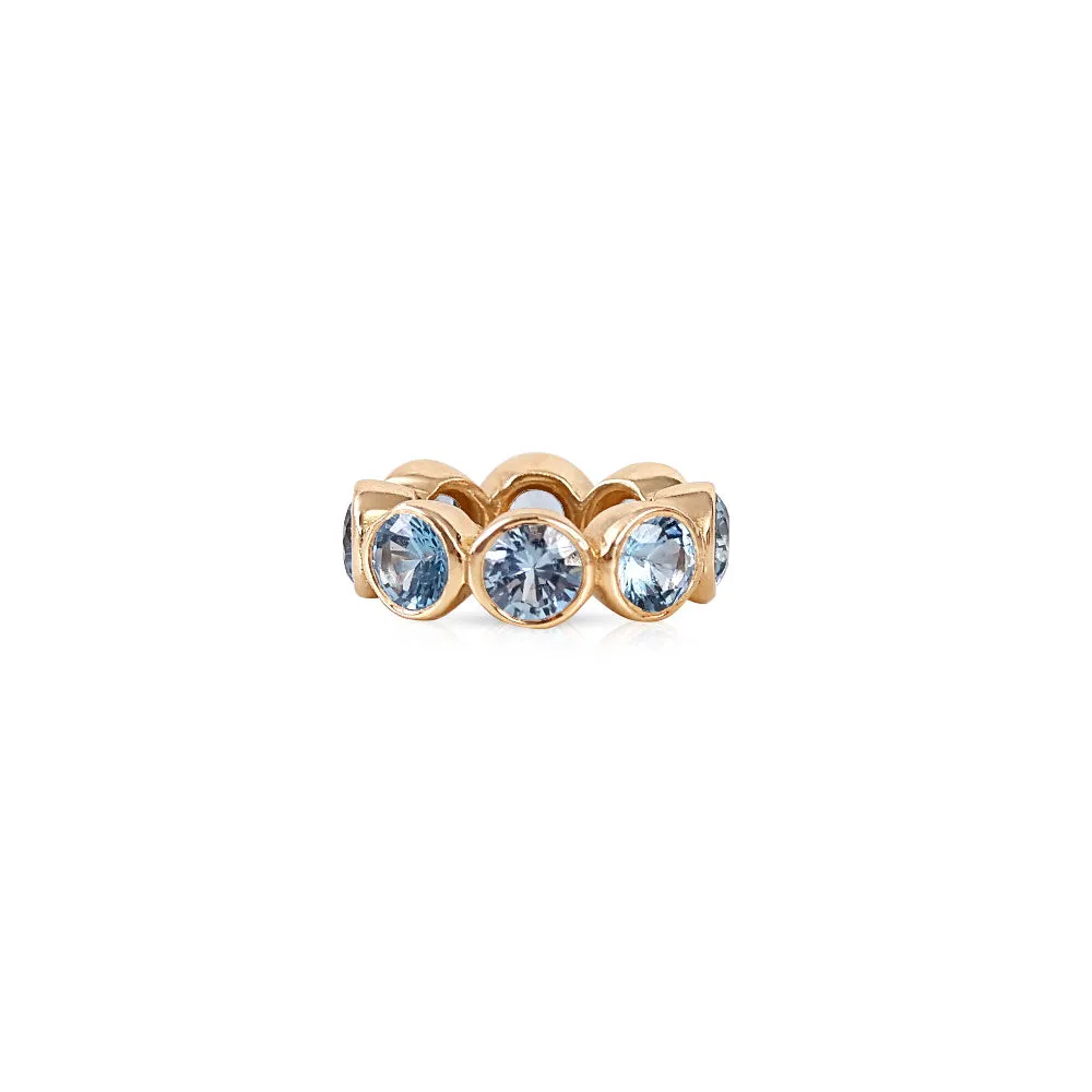 14K GOLD BLUE TOPAZ ETERNITY RONDELLE