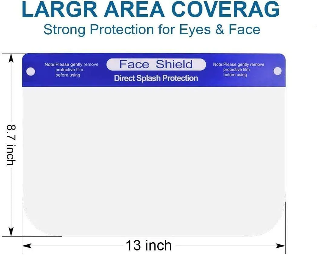 1PCS Safety Face Shield Full Protection Cap Resistant Spitting Anti-Fog Len