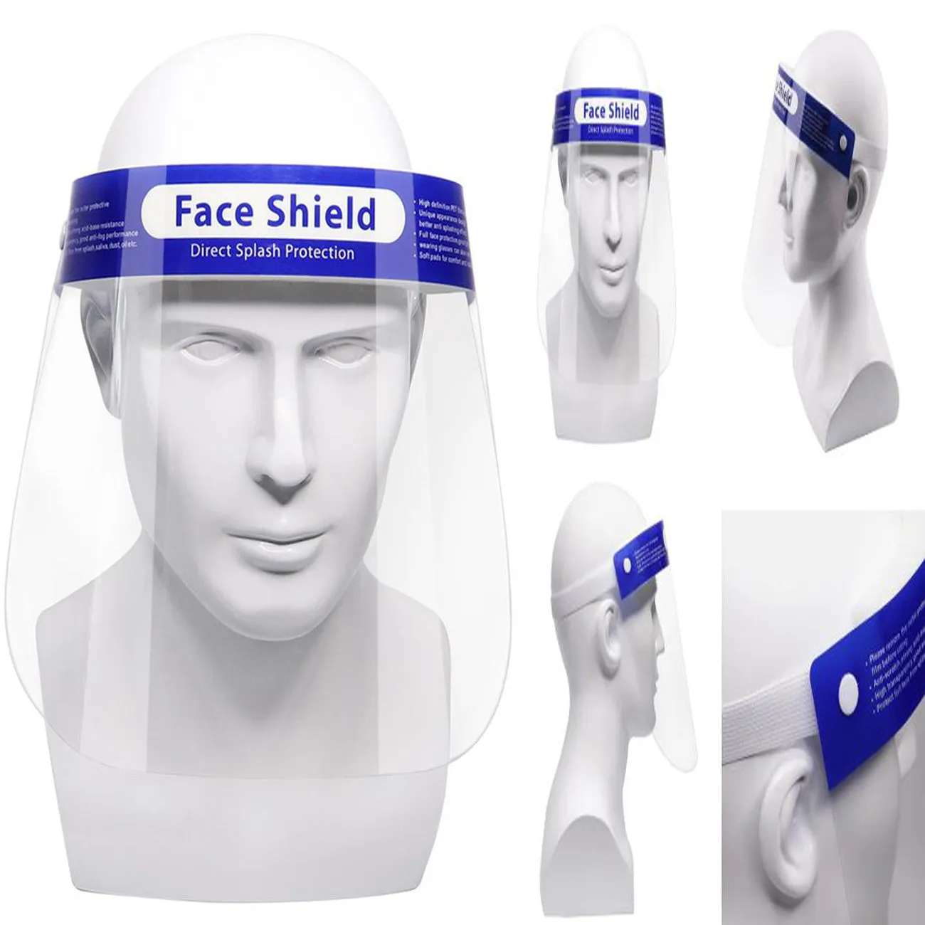 1PCS Safety Face Shield Full Protection Cap Resistant Spitting Anti-Fog Len