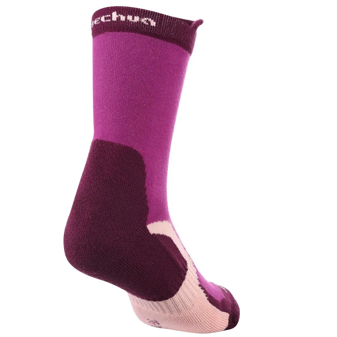 2 paires de chaussettes de randonnée tiges hautes enfant Crossocks Menthe Beige