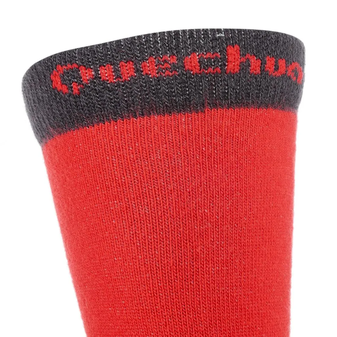 2 paires de chaussettes de randonnée tiges hautes enfant Crossocks Menthe Beige