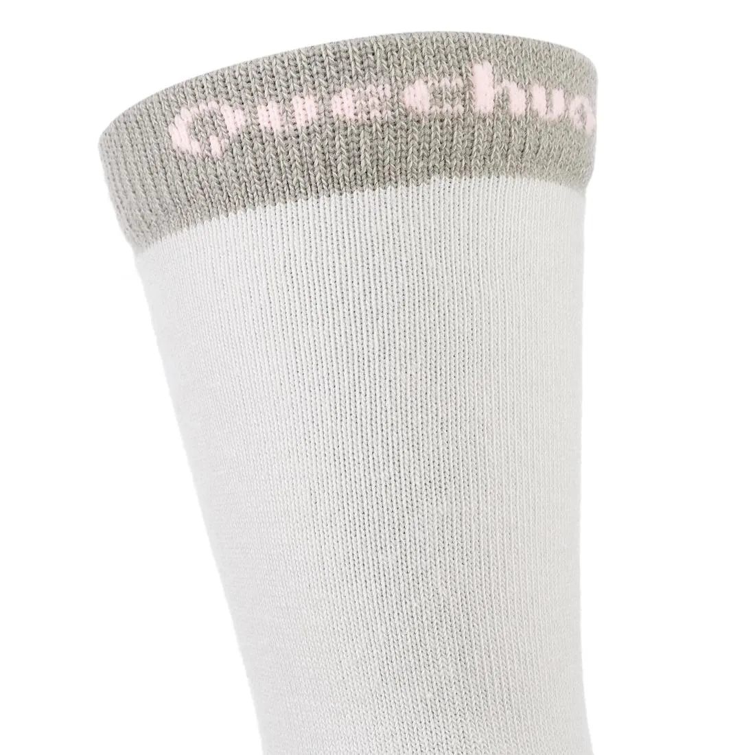 2 paires de chaussettes de randonnée tiges hautes enfant Crossocks Menthe Beige