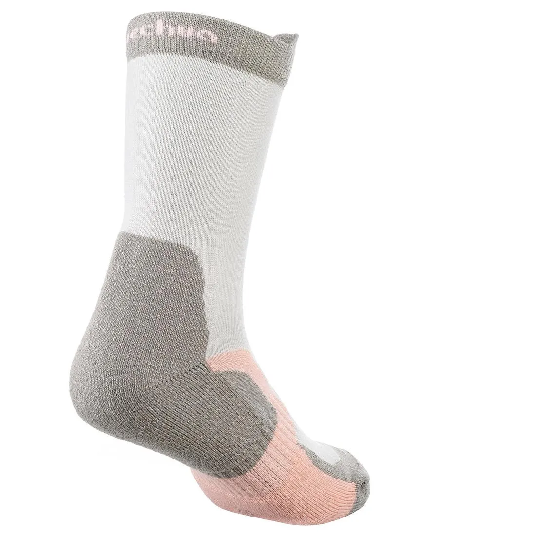 2 paires de chaussettes de randonnée tiges hautes enfant Crossocks Menthe Beige