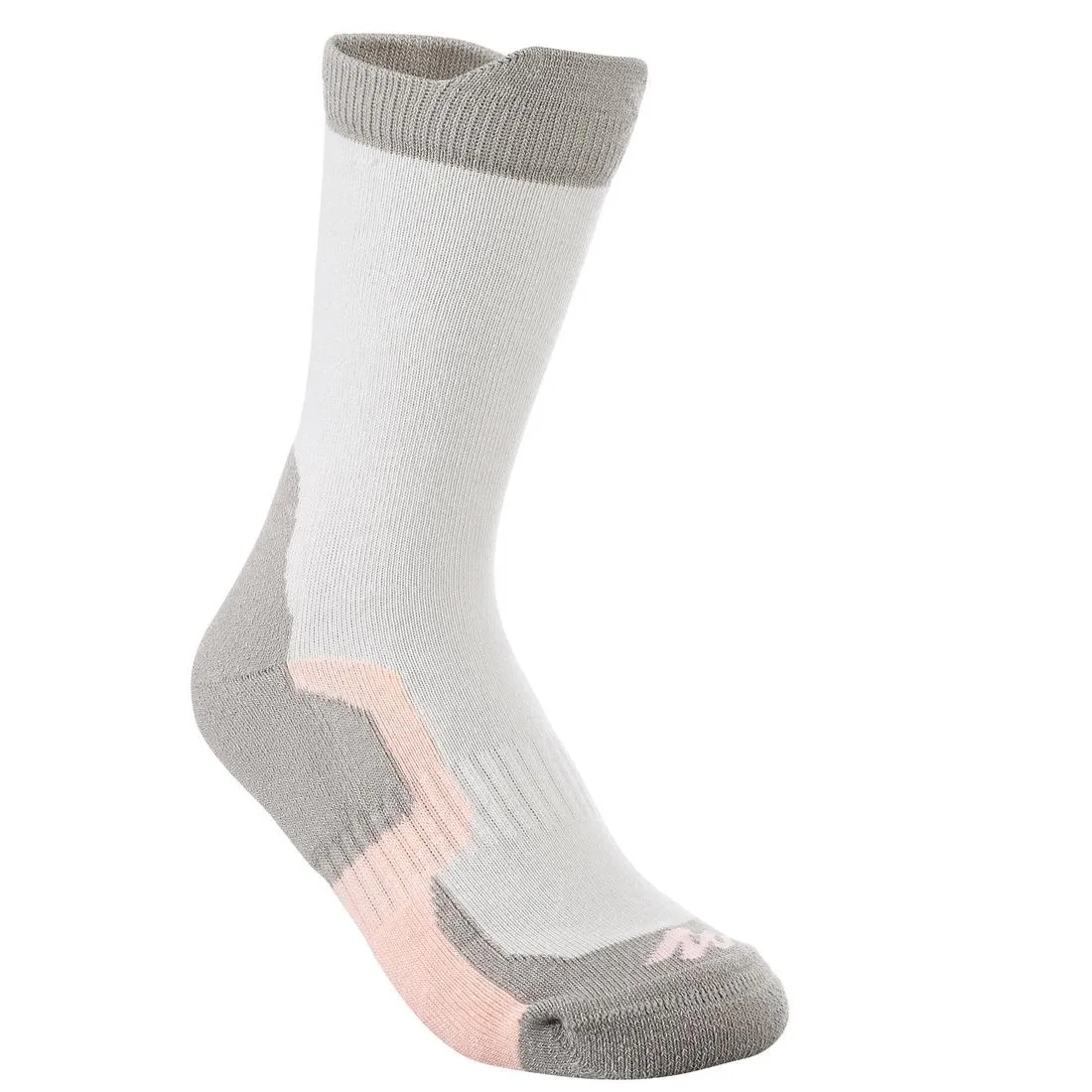 2 paires de chaussettes de randonnée tiges hautes enfant Crossocks Menthe Beige