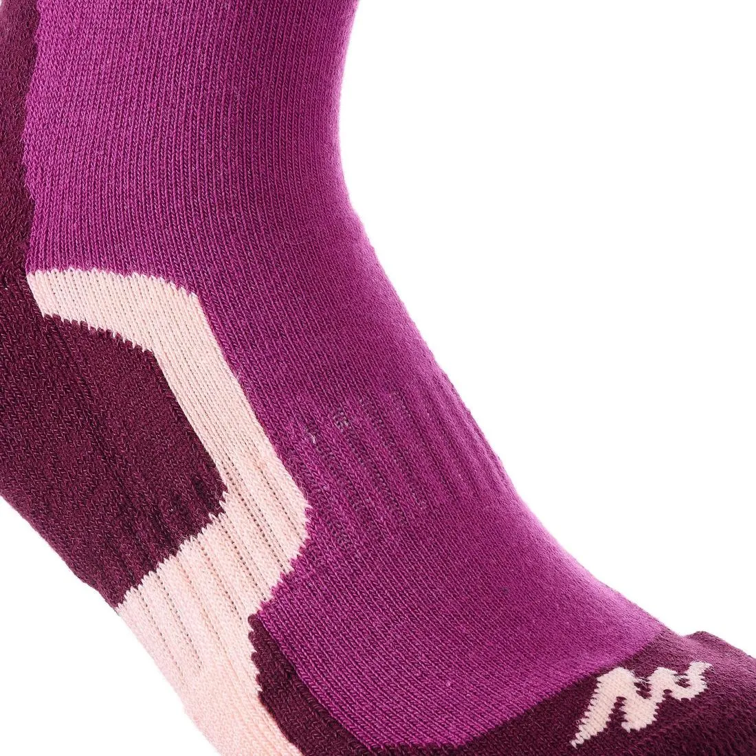 2 paires de chaussettes de randonnée tiges hautes enfant Crossocks Menthe Beige