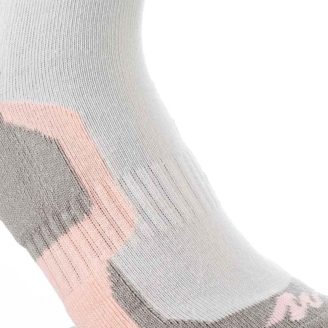 2 paires de chaussettes de randonnée tiges hautes enfant Crossocks Menthe Beige