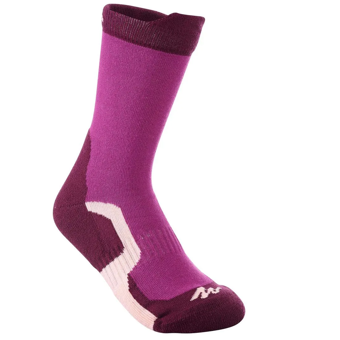 2 paires de chaussettes de randonnée tiges hautes enfant Crossocks Menthe Beige