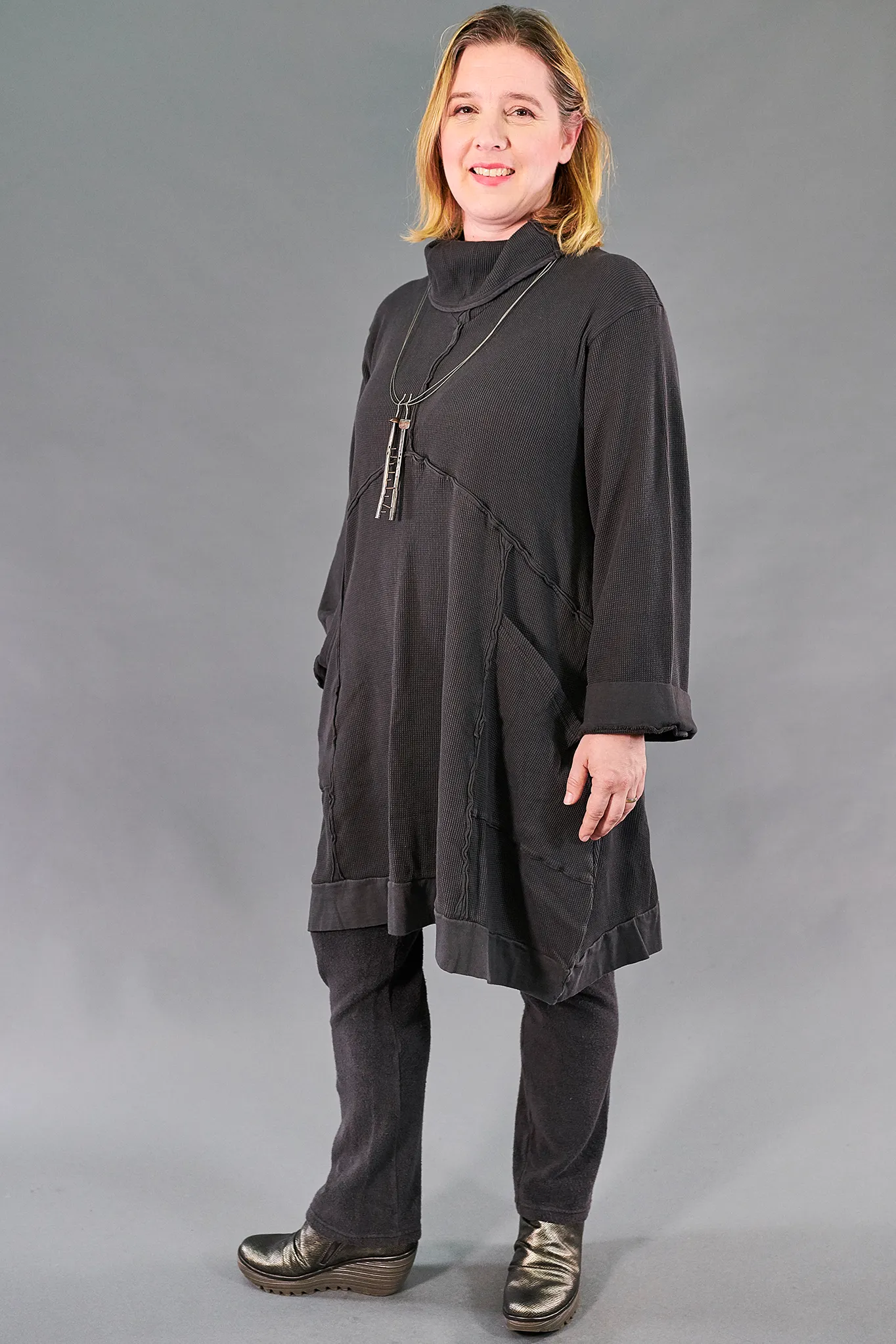 2207 Thermal Travel All Roads Tunic-Stone-Unprinted