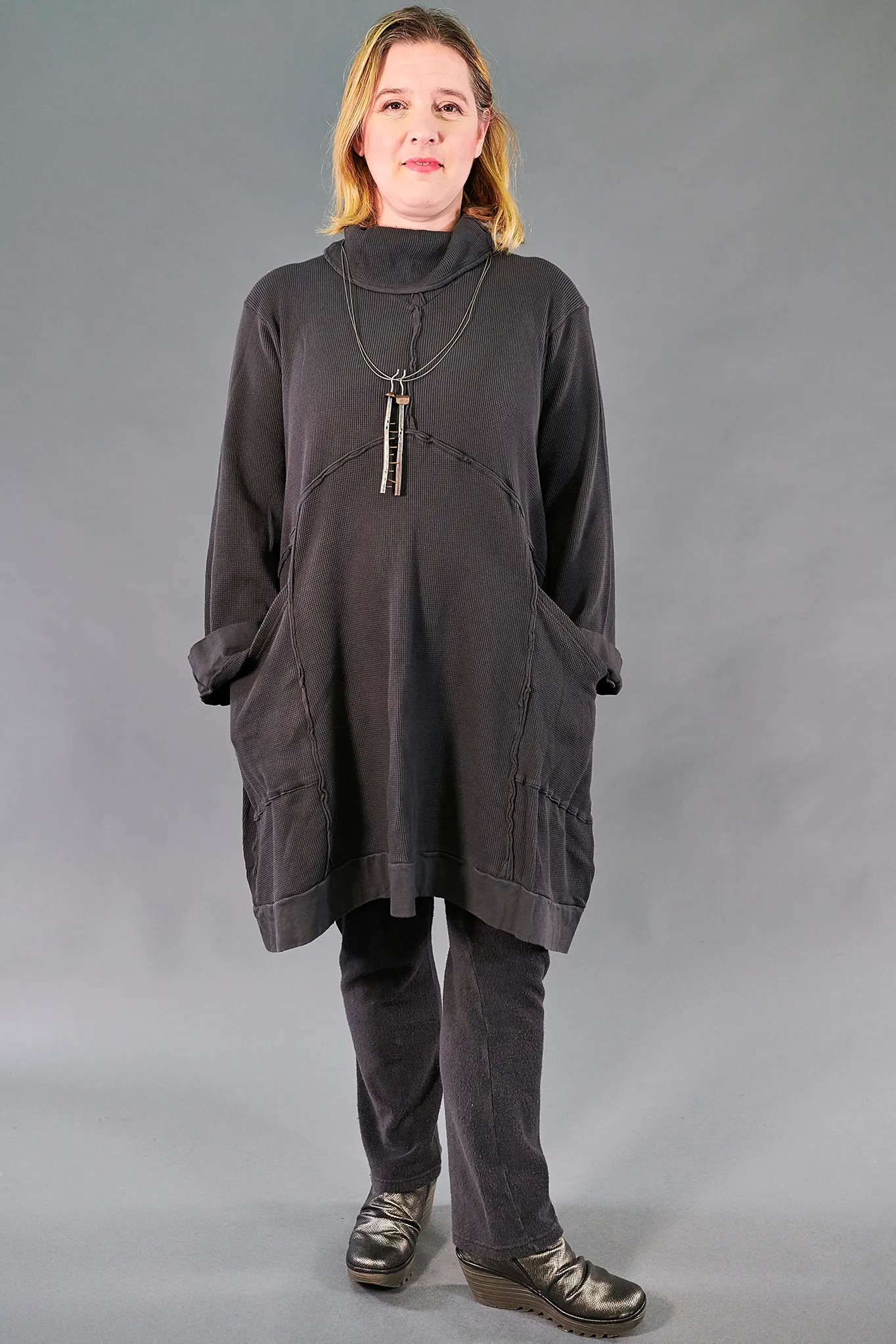 2207 Thermal Travel All Roads Tunic-Stone-Unprinted
