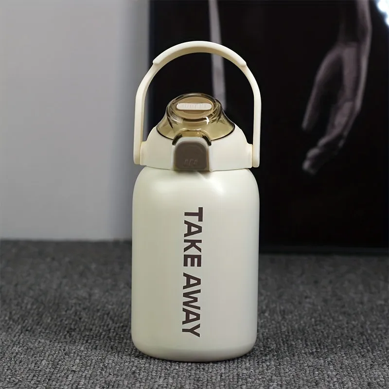 28.74oz 304 Stainless Steel Large Capacity Portable Car Outdoor Sports Insulation Cup With Straw
