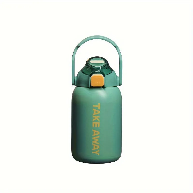28.74oz 304 Stainless Steel Large Capacity Portable Car Outdoor Sports Insulation Cup With Straw