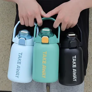 28.74oz 304 Stainless Steel Large Capacity Portable Car Outdoor Sports Insulation Cup With Straw