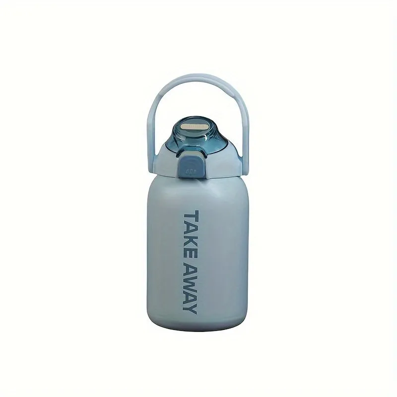 28.74oz 304 Stainless Steel Large Capacity Portable Car Outdoor Sports Insulation Cup With Straw