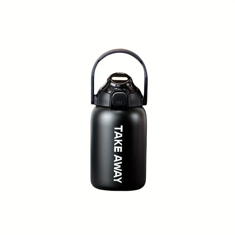 28.74oz 304 Stainless Steel Large Capacity Portable Car Outdoor Sports Insulation Cup With Straw