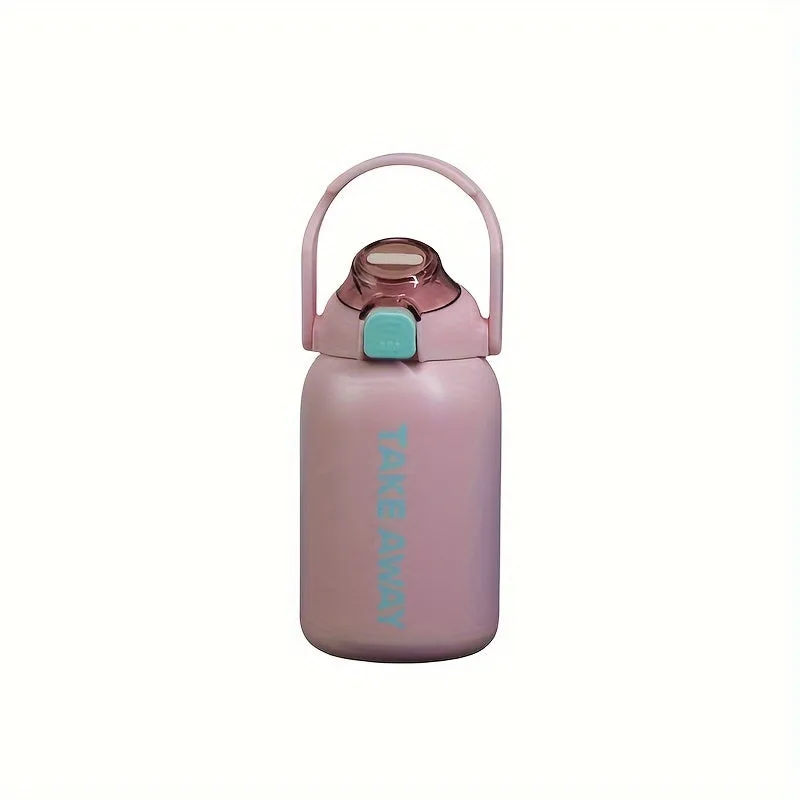 28.74oz 304 Stainless Steel Large Capacity Portable Car Outdoor Sports Insulation Cup With Straw