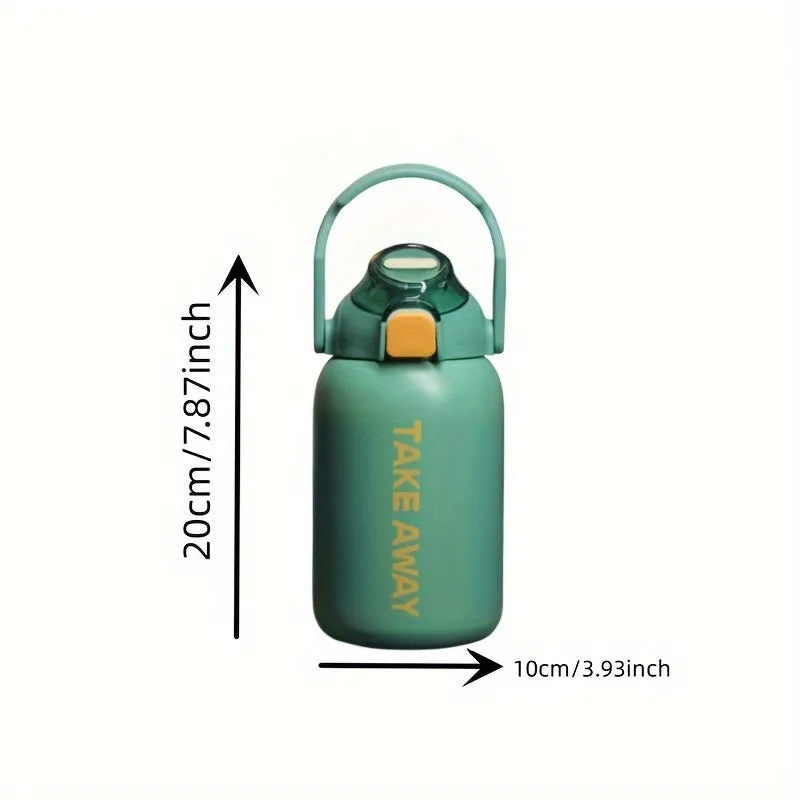 28.74oz 304 Stainless Steel Large Capacity Portable Car Outdoor Sports Insulation Cup With Straw