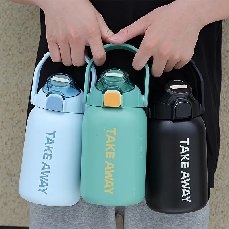 28.74oz 304 Stainless Steel Large Capacity Portable Car Outdoor Sports Insulation Cup With Straw