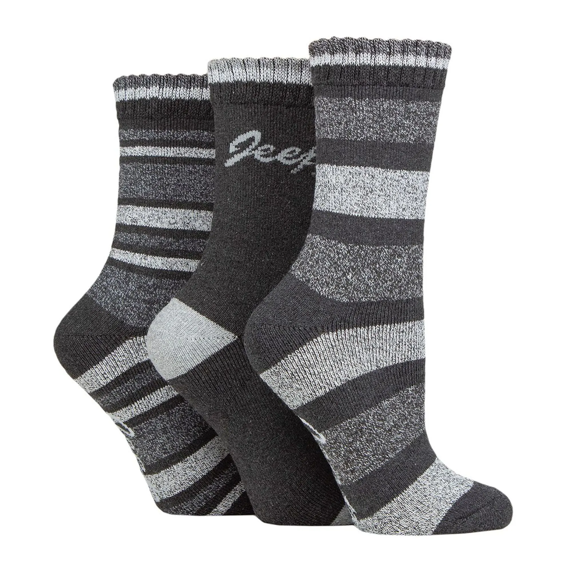 3 Pack Ladies Performance Boot Socks | Women's Ribbed Cushioned Comfort Socks