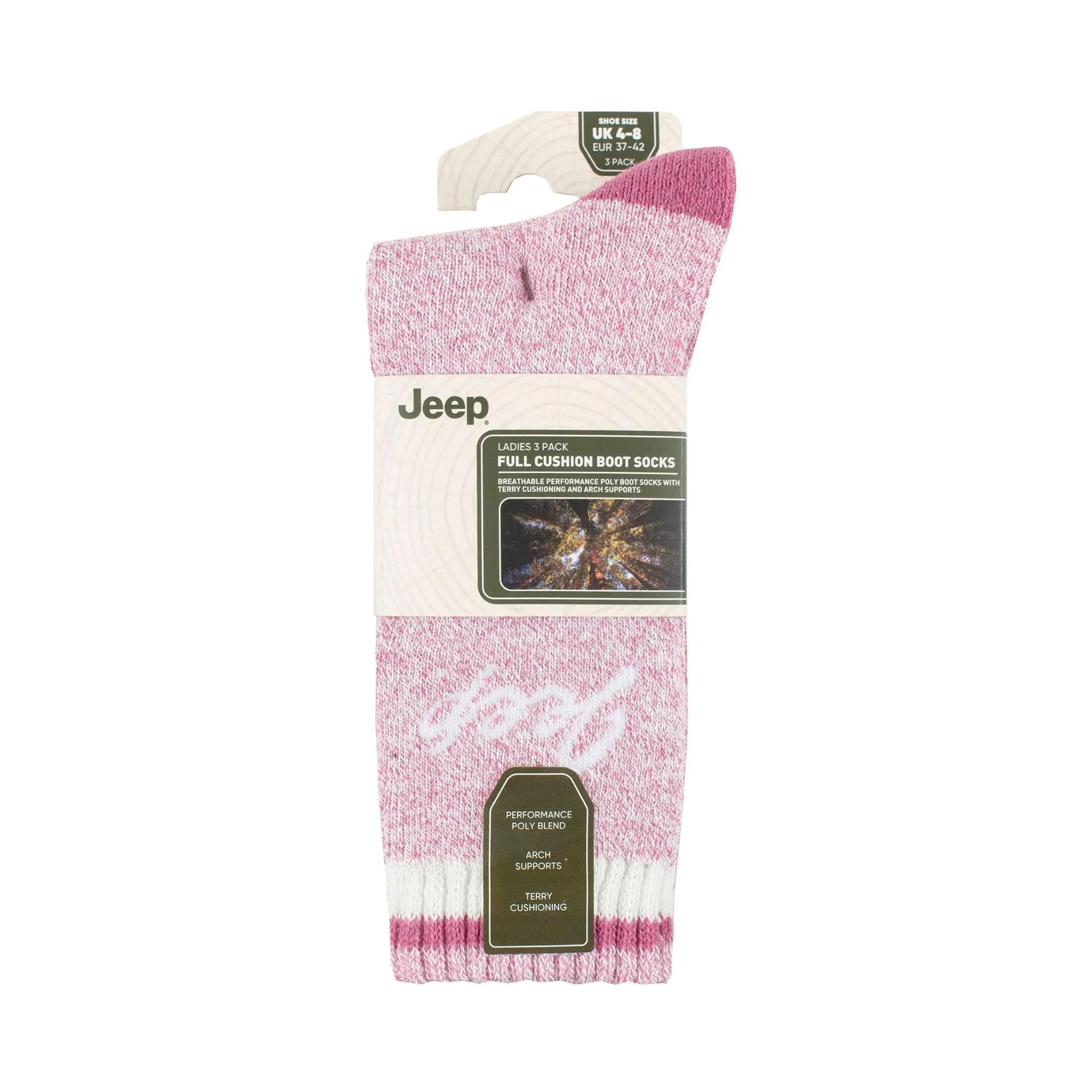 3 Pack Ladies Performance Boot Socks | Women's Ribbed Cushioned Comfort Socks