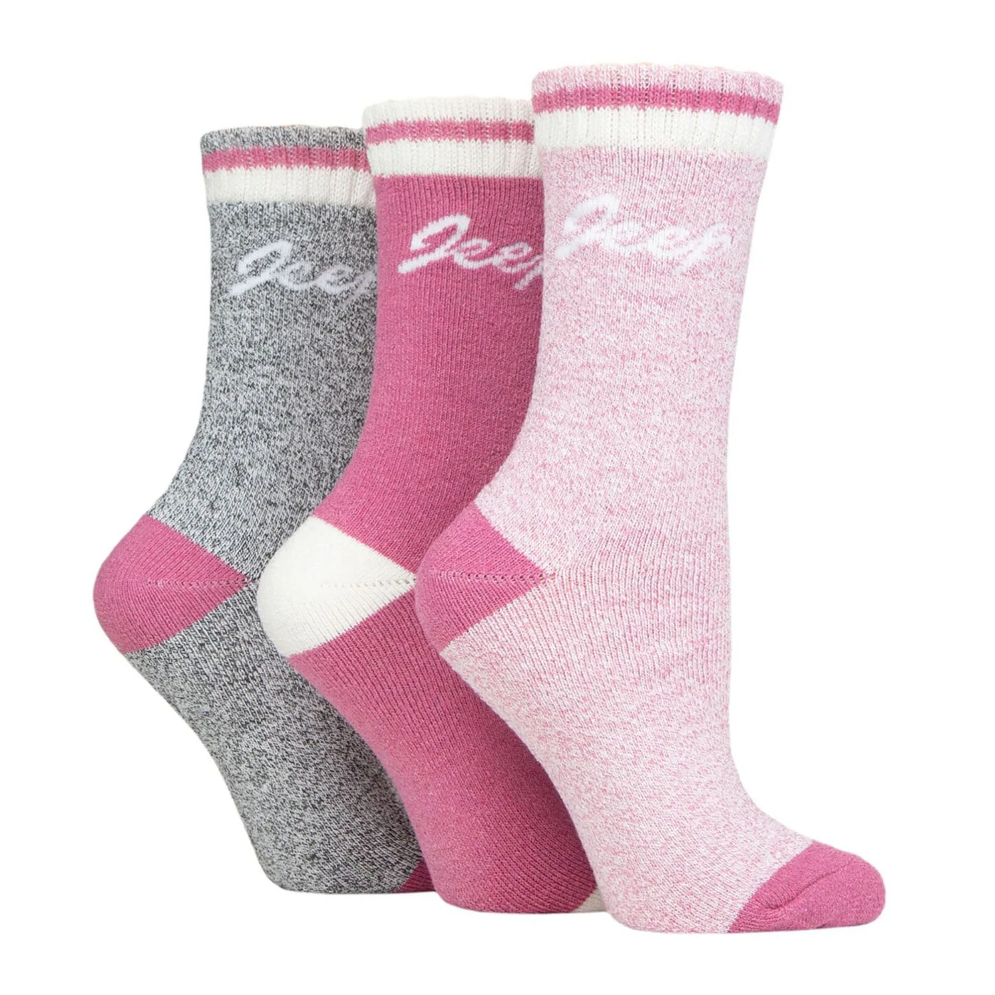 3 Pack Ladies Performance Boot Socks | Women's Ribbed Cushioned Comfort Socks