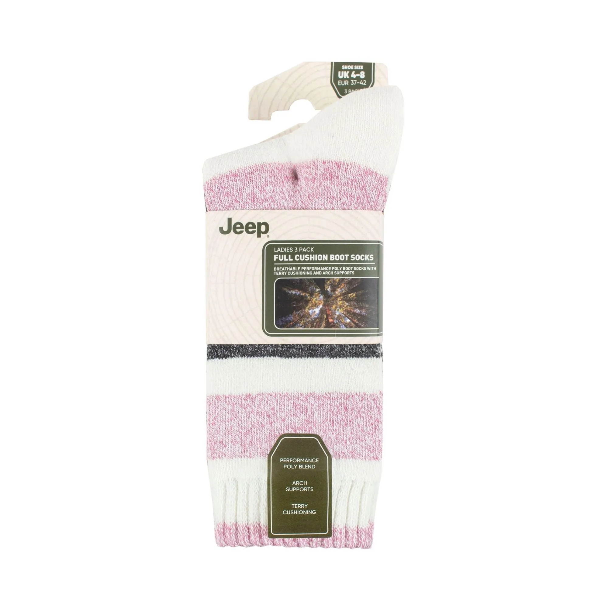 3 Pack Ladies Performance Boot Socks | Women's Ribbed Cushioned Comfort Socks