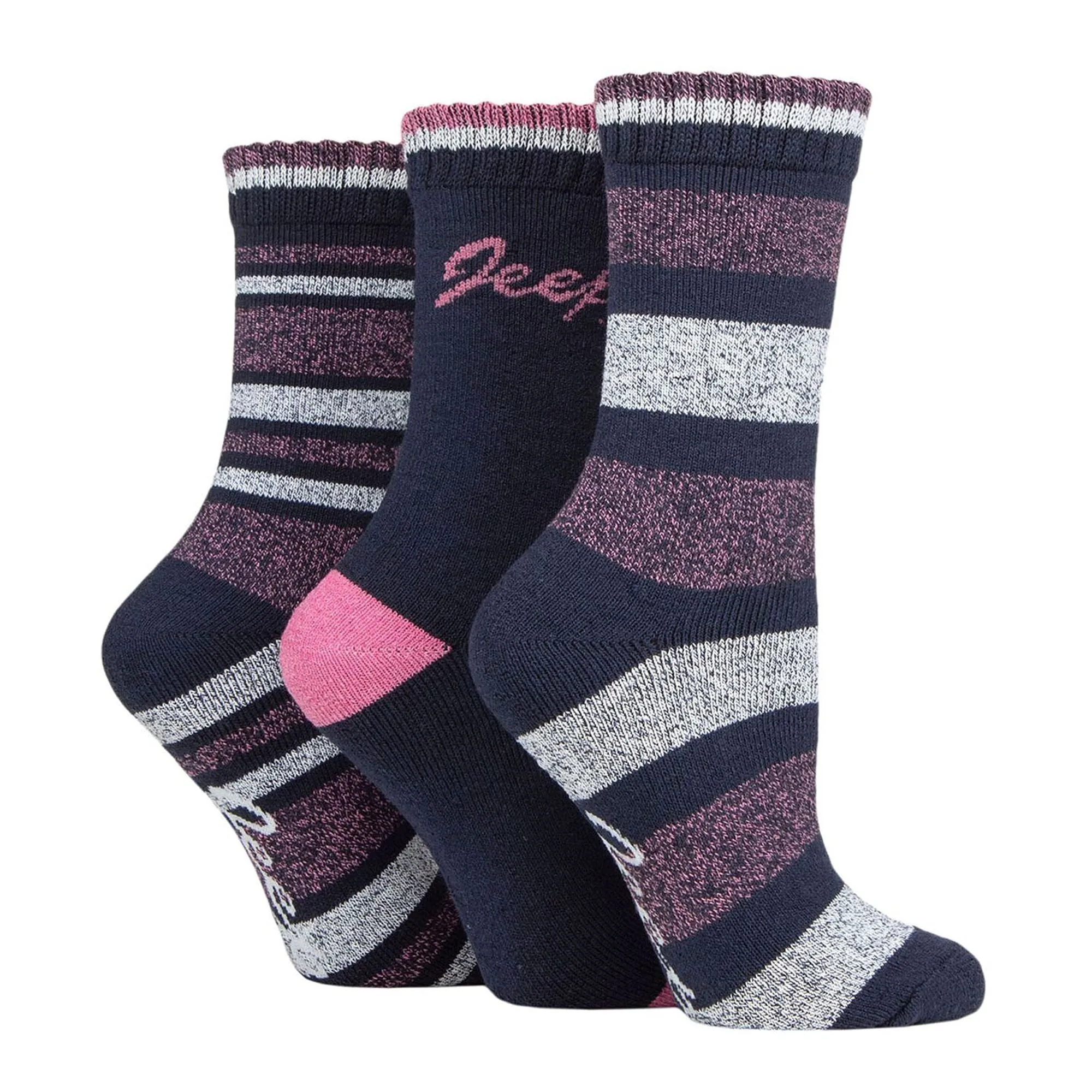 3 Pack Ladies Performance Boot Socks | Women's Ribbed Cushioned Comfort Socks