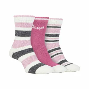 3 Pack Ladies Performance Boot Socks | Women's Ribbed Cushioned Comfort Socks