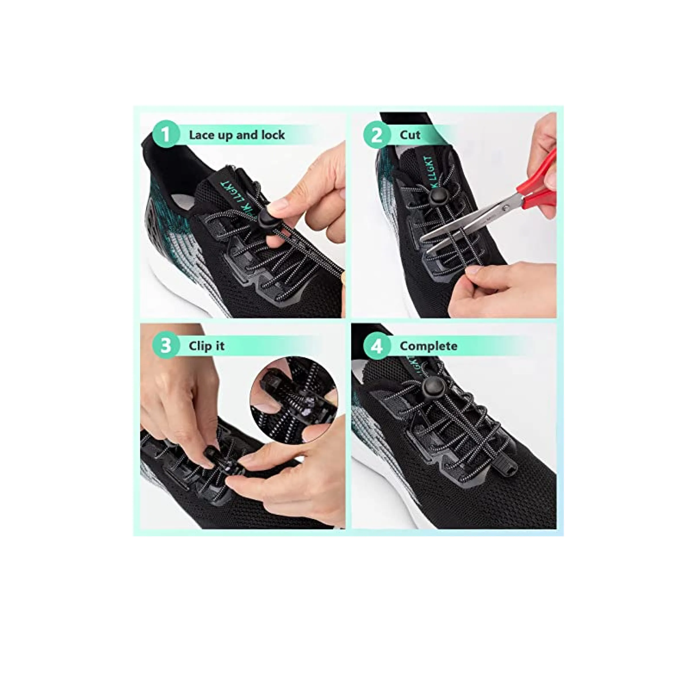 5 Pairs No Tie Shoe Laces for adults Elastic Shoe laces shoe laces tieless no tie
