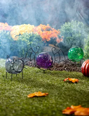 6" Art Glass Gazing Ball with Stand, Halloween Friends,84g5225