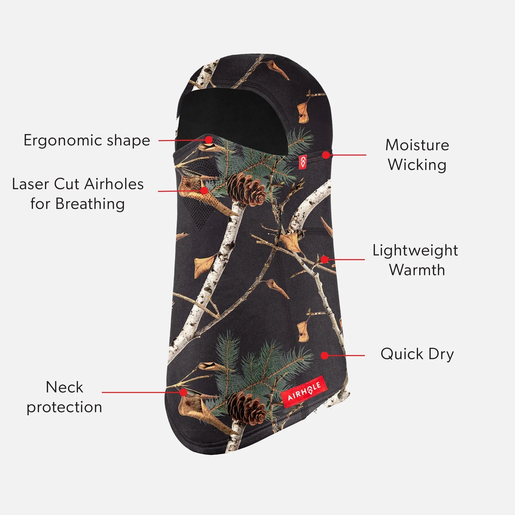 Airhole Laser Drytech Thermal Fleece Balaclava - Night Camo