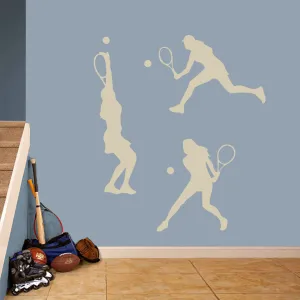 Angleterre Tennis Girl 3 Piece Wall Decal Set Winston Porter Color: Light Beige