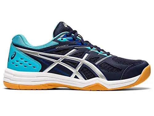 ASICS Men's Upcourt 4 Peacoat/Pure Silver Leather Indoor Court Shoes-7 UK (41.5 EU) (8 US) (1071A053)