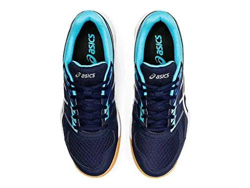 ASICS Men's Upcourt 4 Peacoat/Pure Silver Leather Indoor Court Shoes-7 UK (41.5 EU) (8 US) (1071A053)