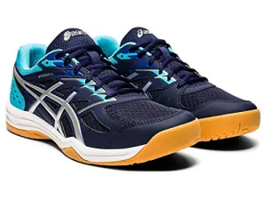 ASICS Men's Upcourt 4 Peacoat/Pure Silver Leather Indoor Court Shoes-7 UK (41.5 EU) (8 US) (1071A053)