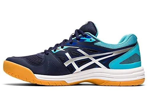 ASICS Men's Upcourt 4 Peacoat/Pure Silver Leather Indoor Court Shoes-7 UK (41.5 EU) (8 US) (1071A053)