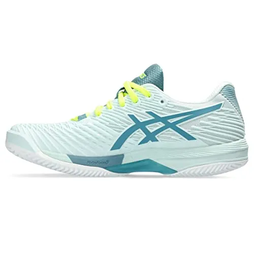 ASICS Women's Solution Speed FlyteFoam 2 Clay Tennis Shoes, 5.5, Soothing SEA/GRIS Blue