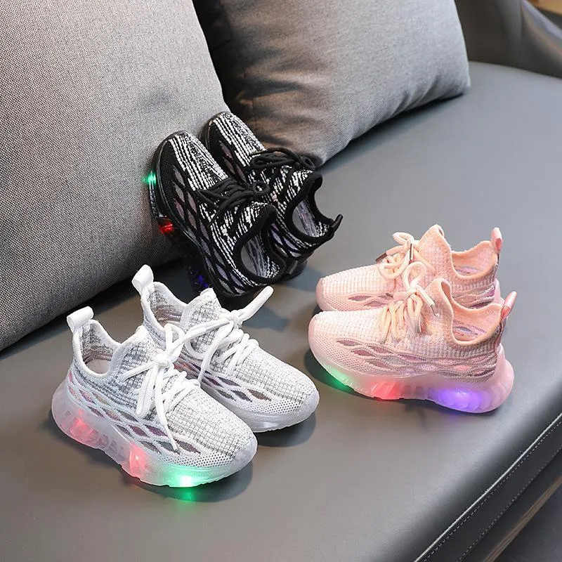 Baby Breathable Lightweight Glowing Sneakers Luminous Led Light Up Shoes