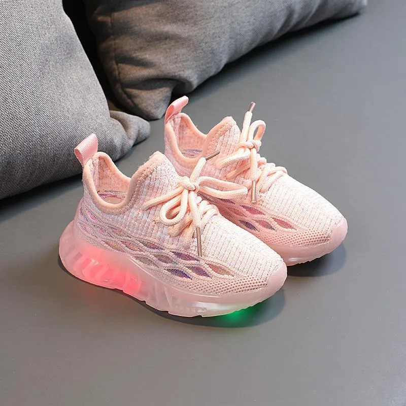 Baby Breathable Lightweight Glowing Sneakers Luminous Led Light Up Shoes