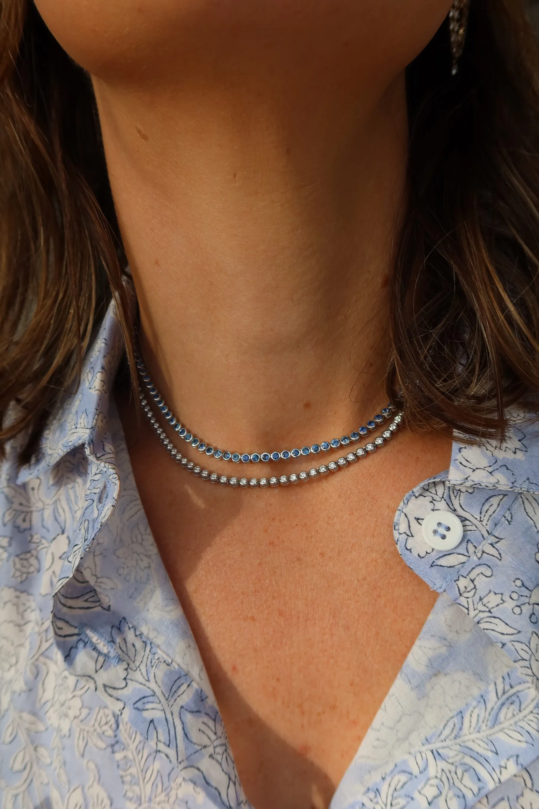 Bezel Sapphire Tennis Choker