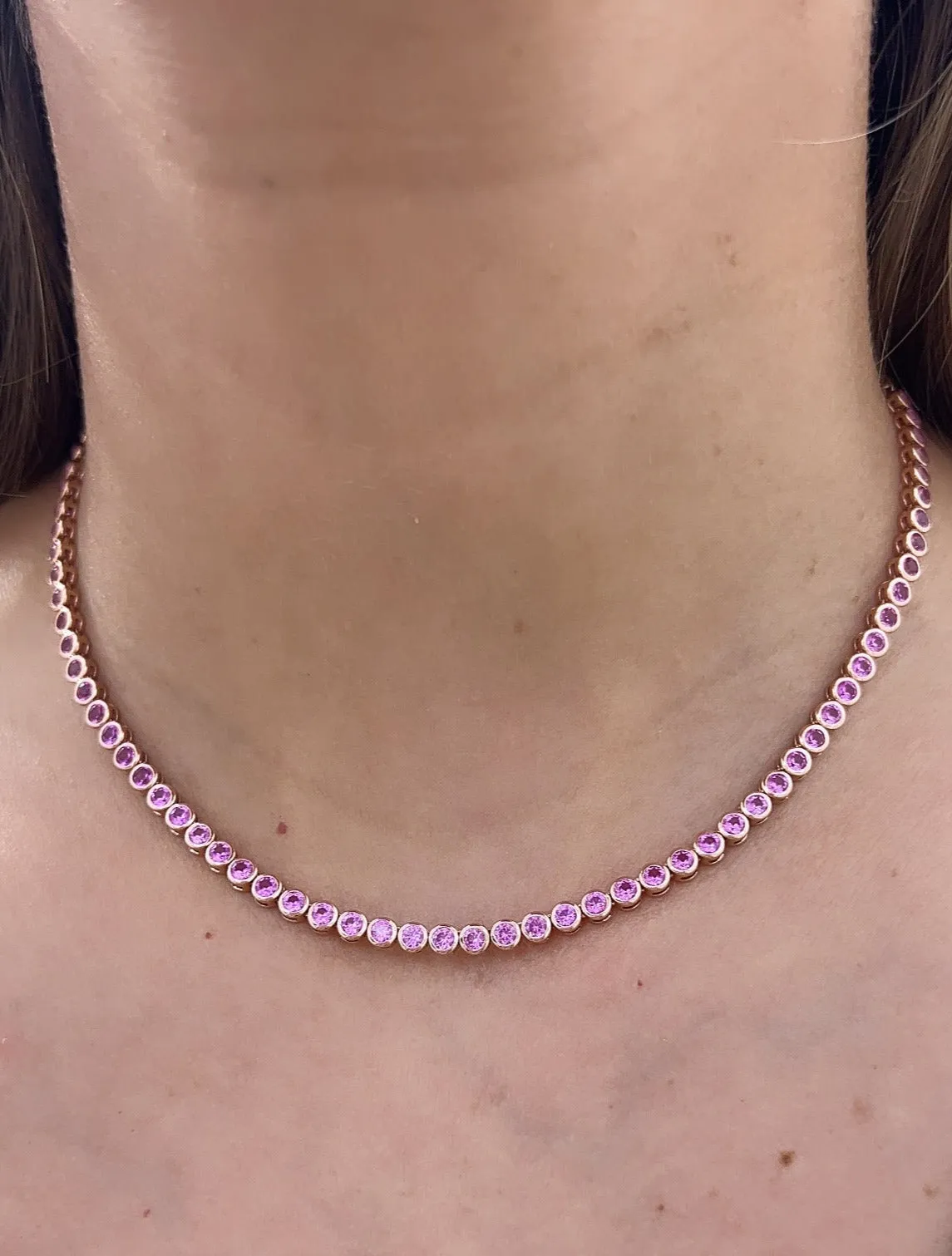 Bezel Sapphire Tennis Choker