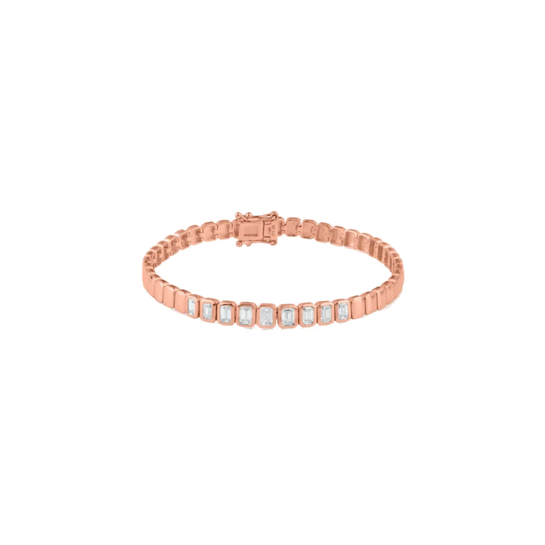 Bezel Set Emerald Half Tennis Bracelet