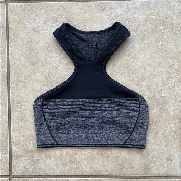 Black and Gray Women's Sports Bra